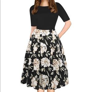 Vintage style dress, puffy skirt with pockets